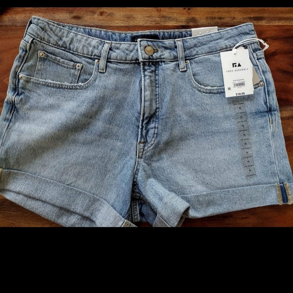 Faded Glory Blue Jean Shorts with Frayed Hem